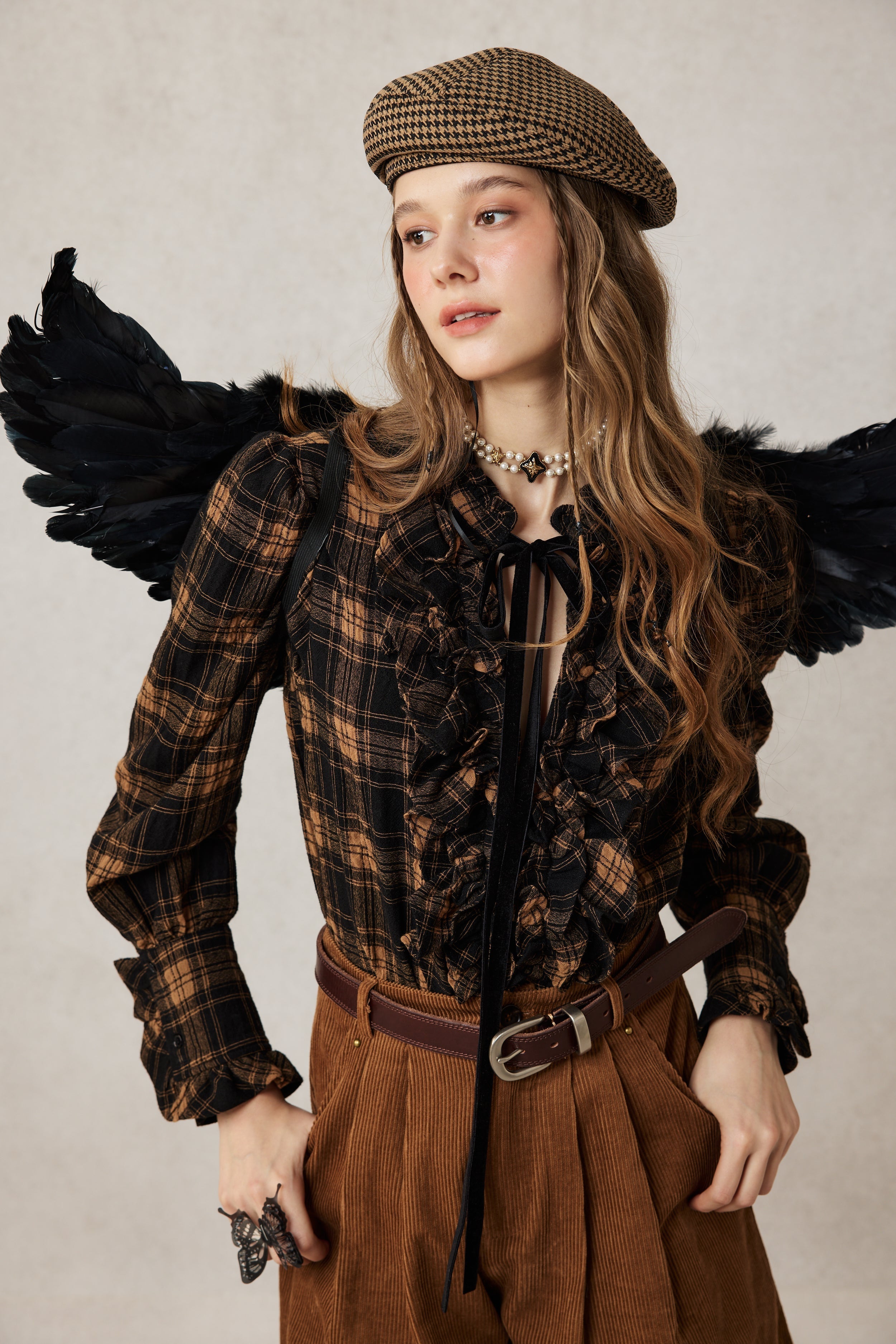 Annie 22 | 100% Wool Puff Sleeve Shirt Blouse