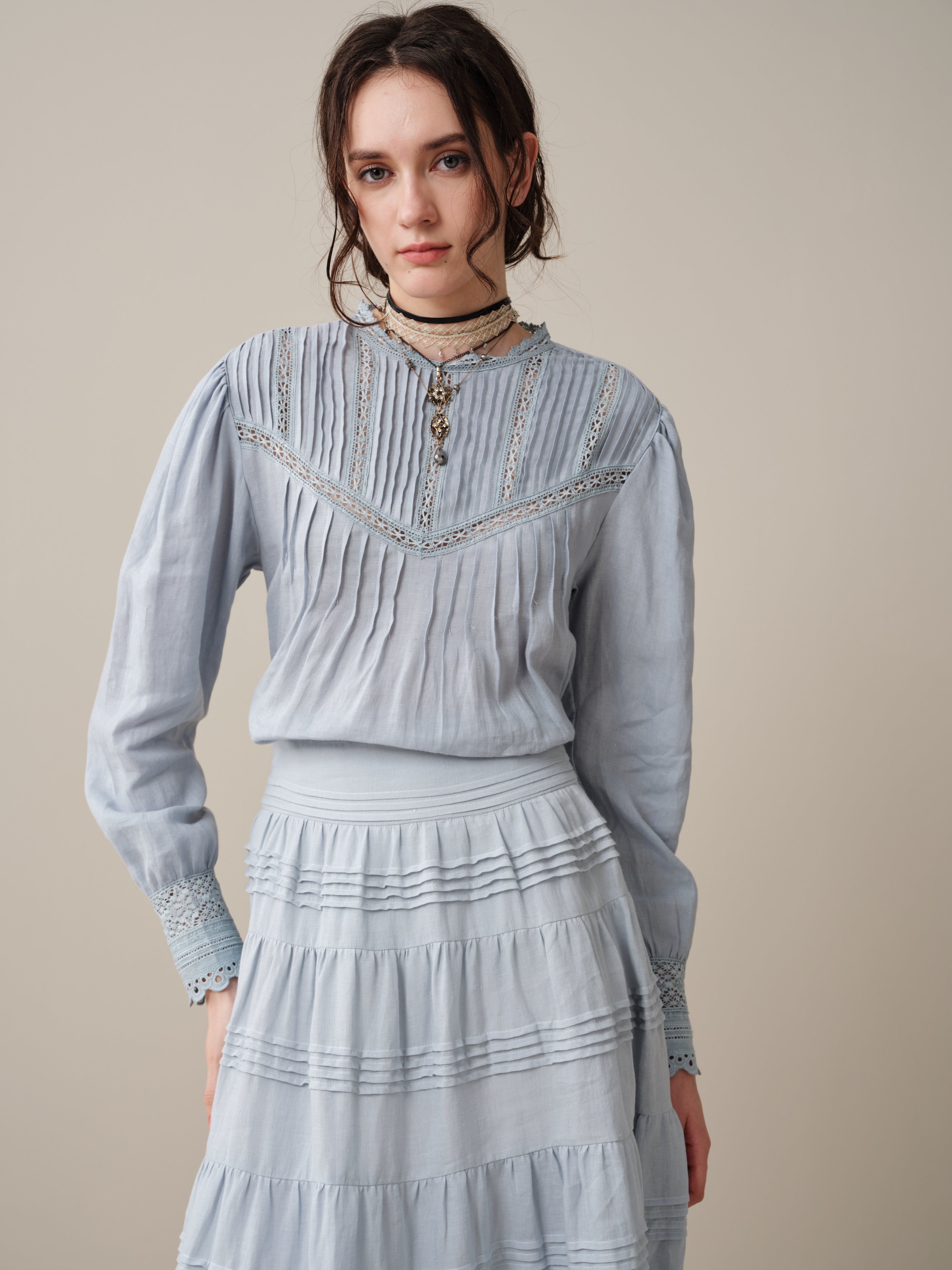 Minna 21 | Edward Linen Lace Blouse