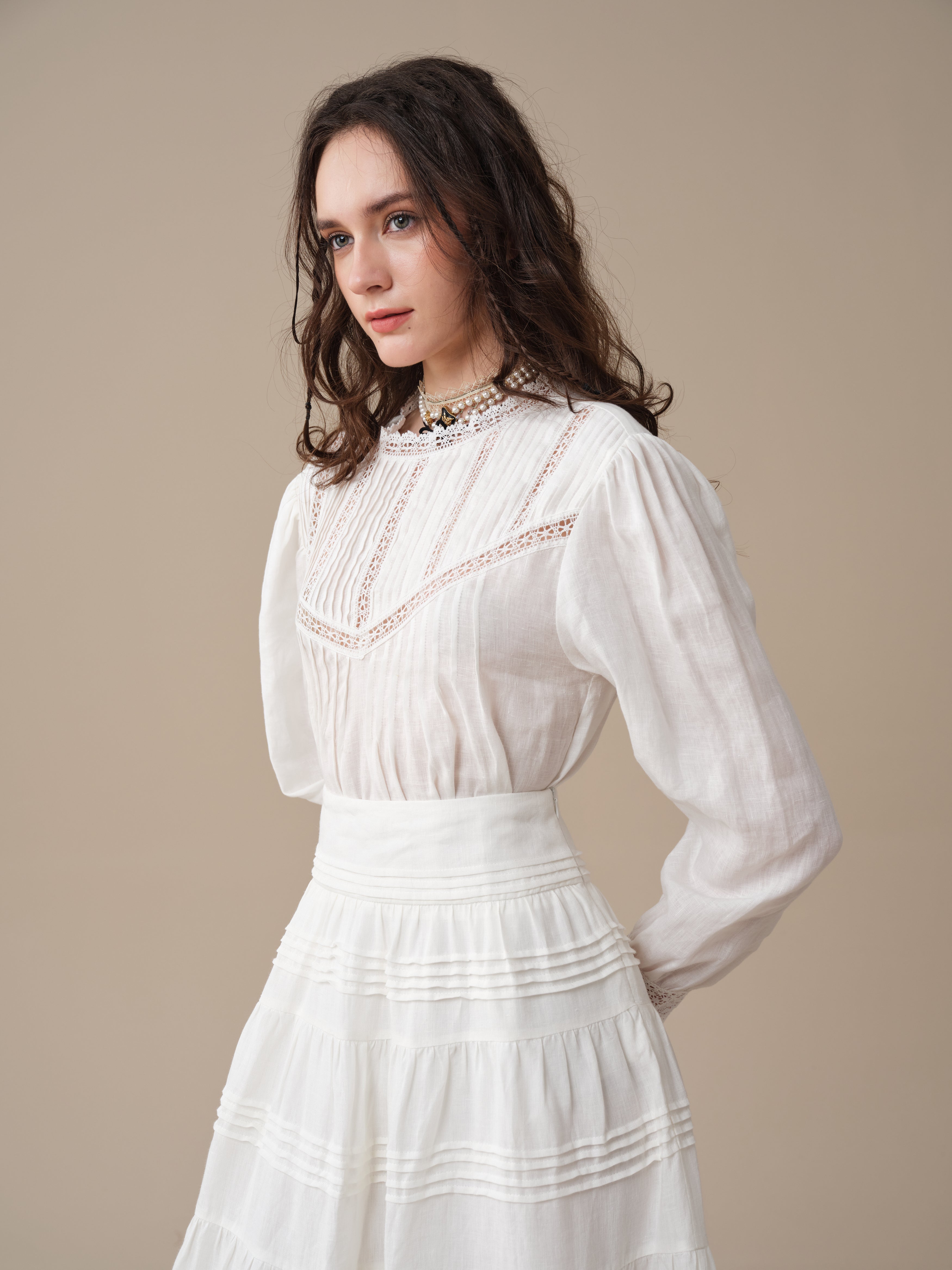 Minna 21 | Edward Linen Lace Blouse