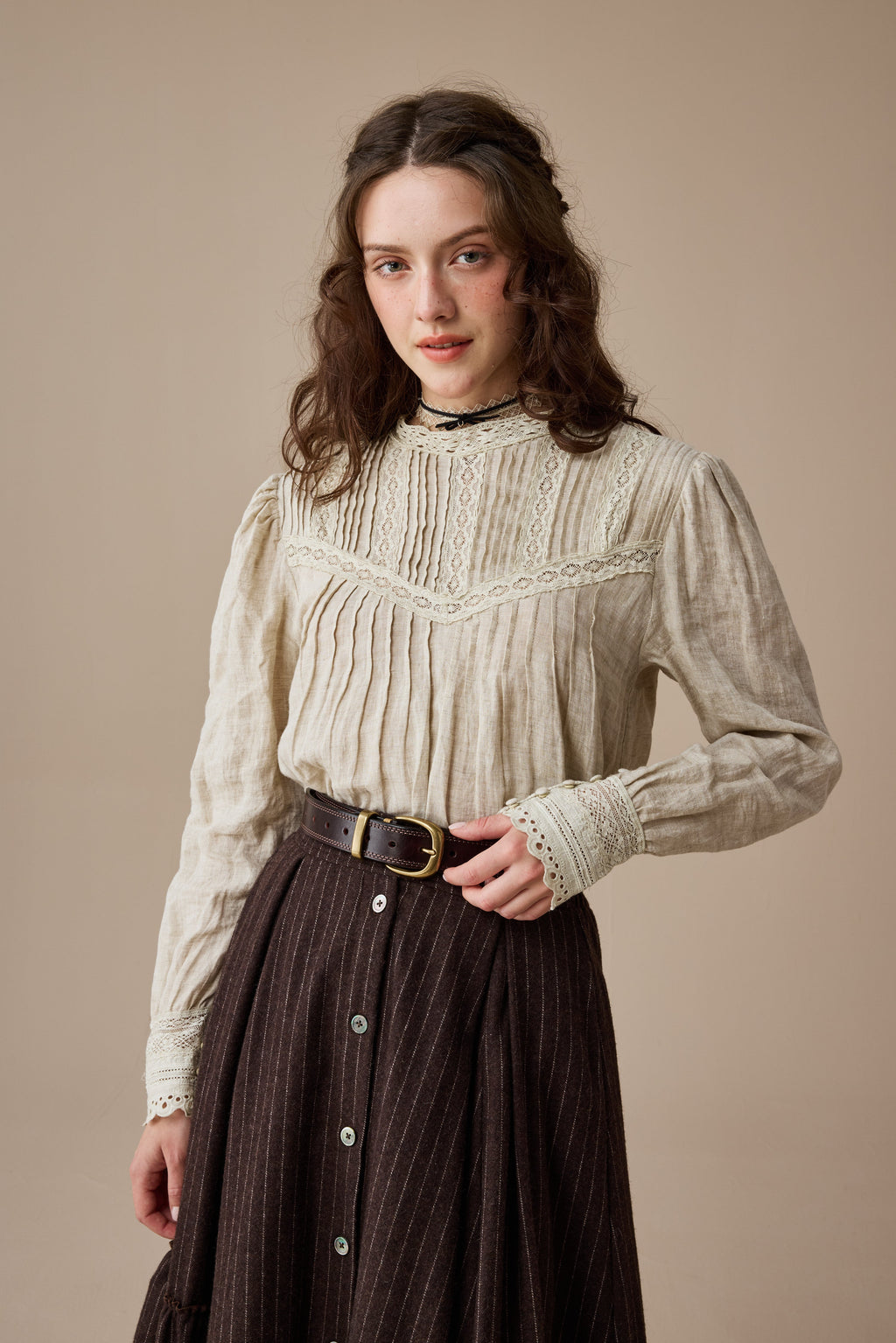 Minna 21 | Edward Linen Lace Blouse