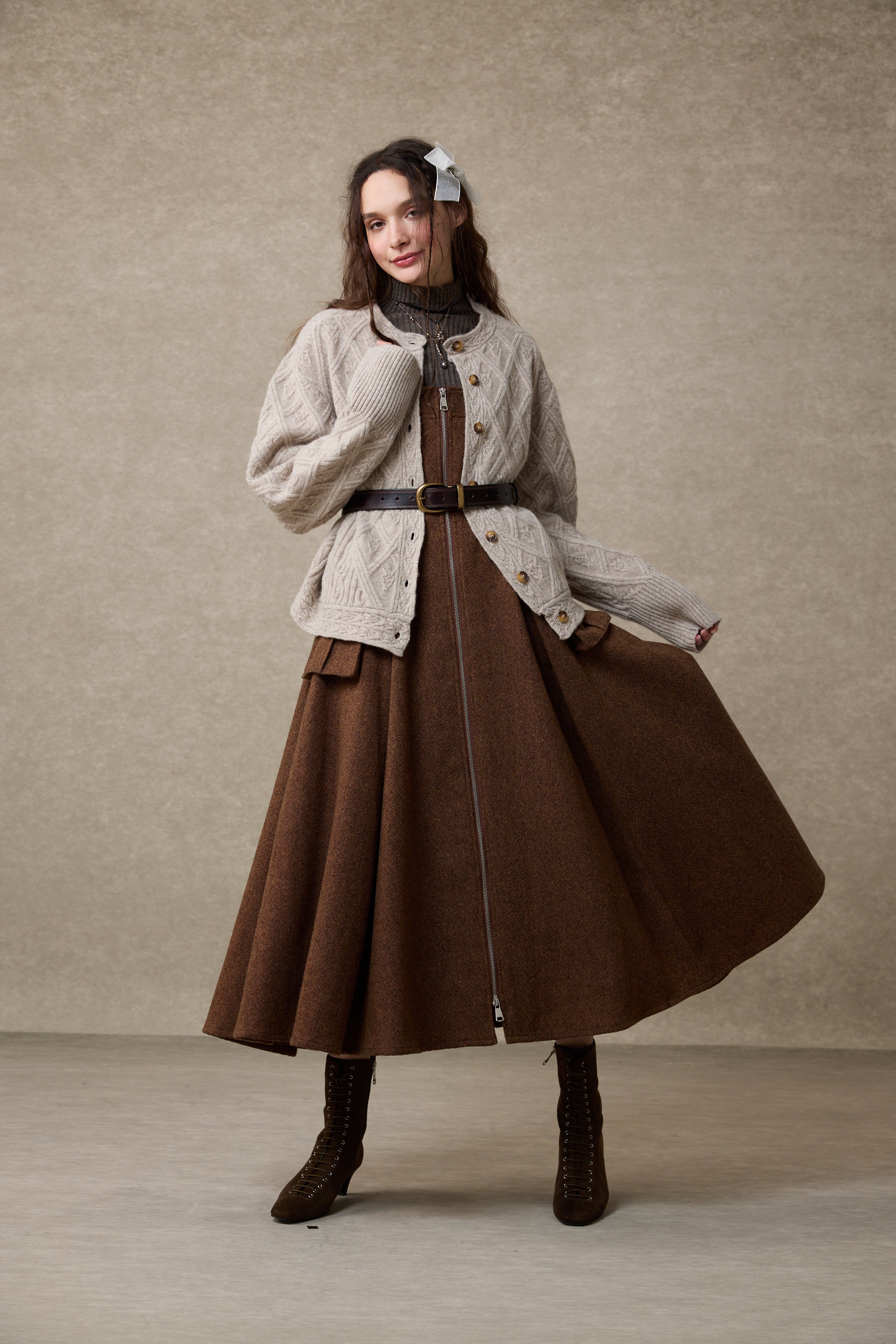 Flurry 17 | 100% Wool Sculptured Knitwear Cardigan
