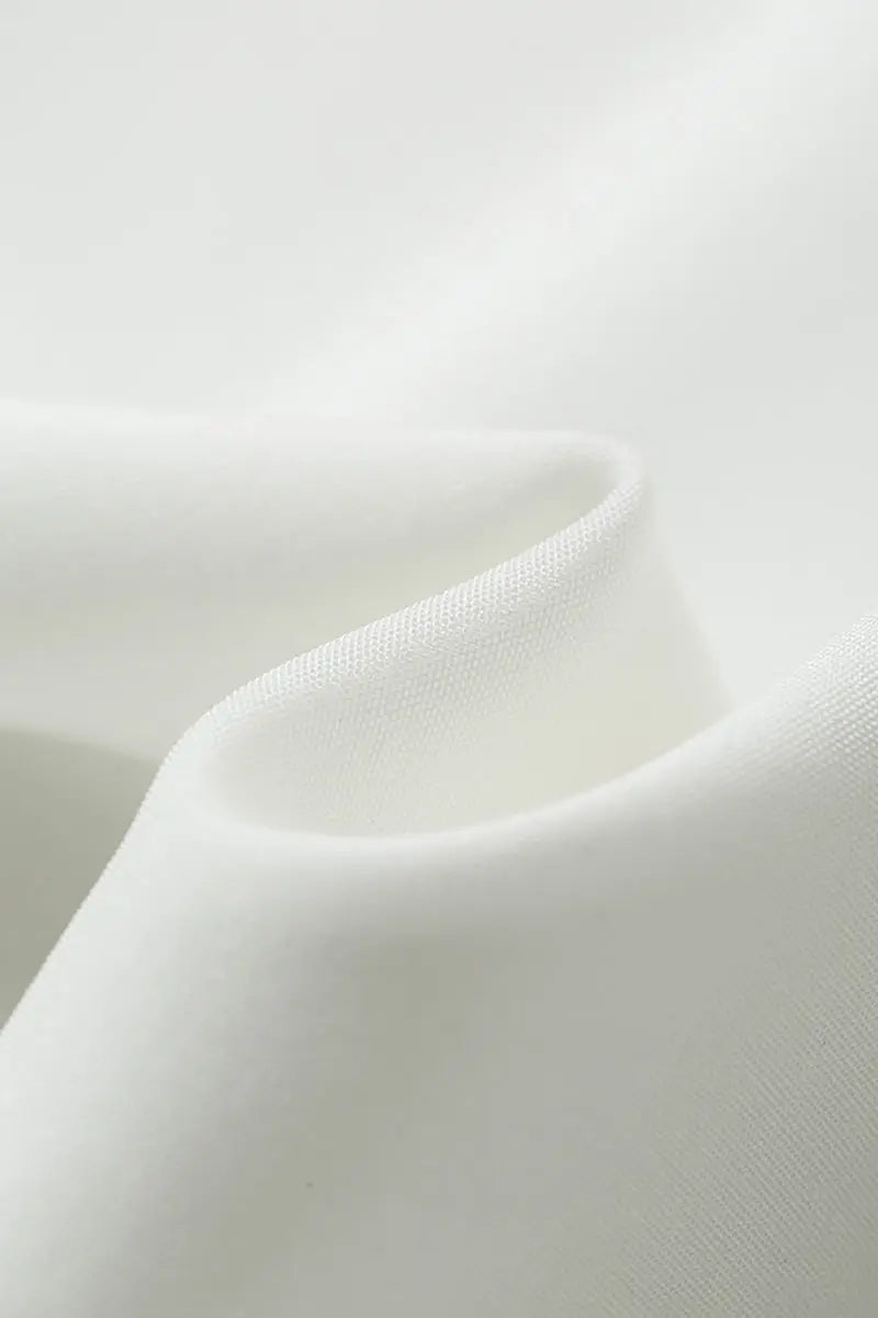 Ivory Lyocell Sleeveless Ruffle-Detail Midi Dress