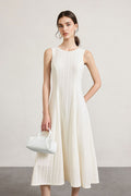 White Embroidered Lace Fit & Flare Midi Dress